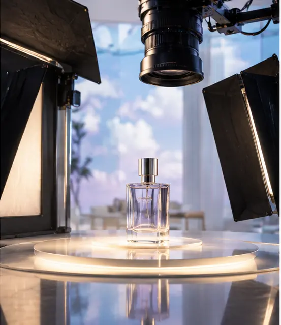 Hero product isolated under controlled light for a commercial film