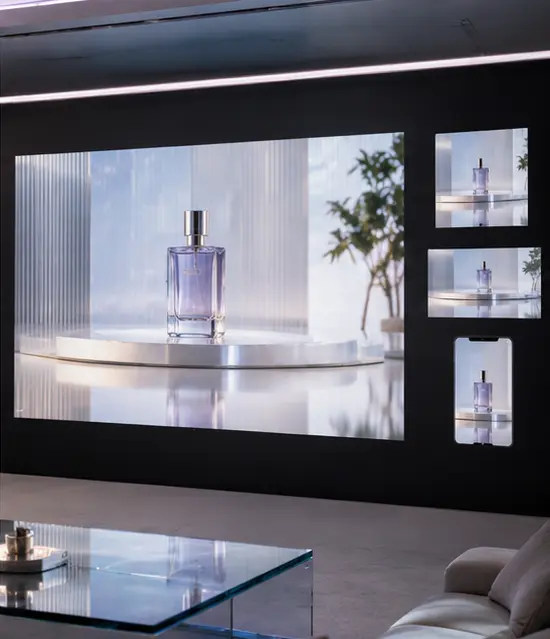 Review suite monitoring finished commercial frames and product continuity