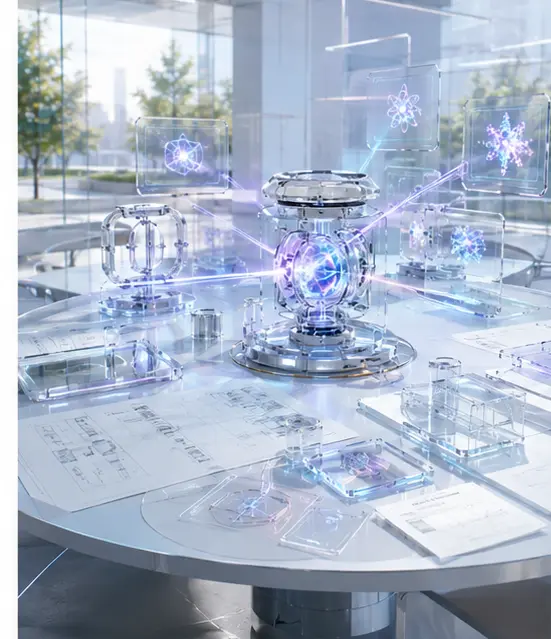 Glass executive operations table coordinating creative technology systems