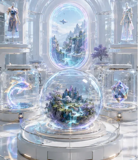 Character and product worlds displayed as collectible retail universes